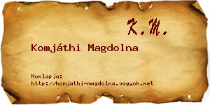 Komjáthi Magdolna névjegykártya